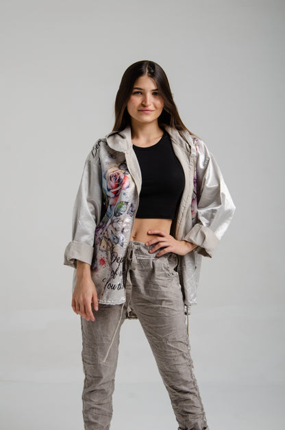 CHAQUETA FLOWER ROSE