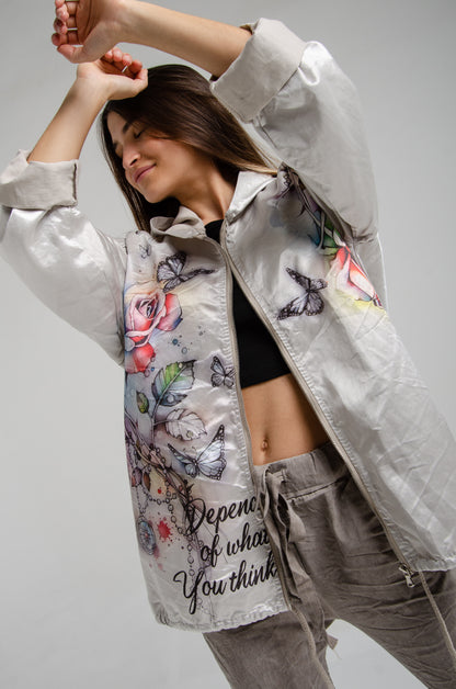 CHAQUETA FLOWER ROSE